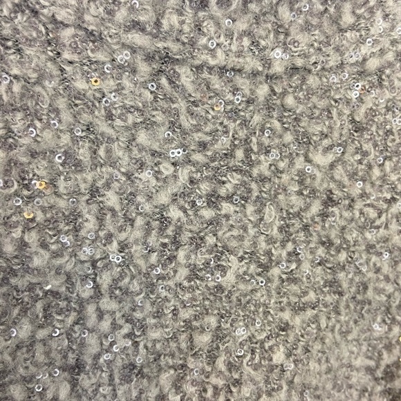 Soft Surroundings Sedona Sequin Sweater Grey Zip S Sparkly Metallic Event - Picture 4 of 10